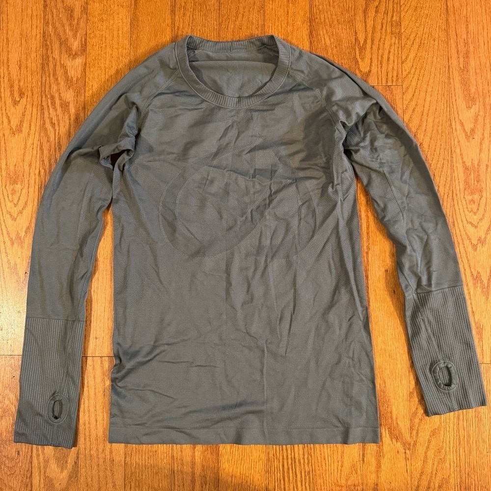 CRZ YOGA Athletic Grey Long Sleeve Compression Shirt Womens Size M
